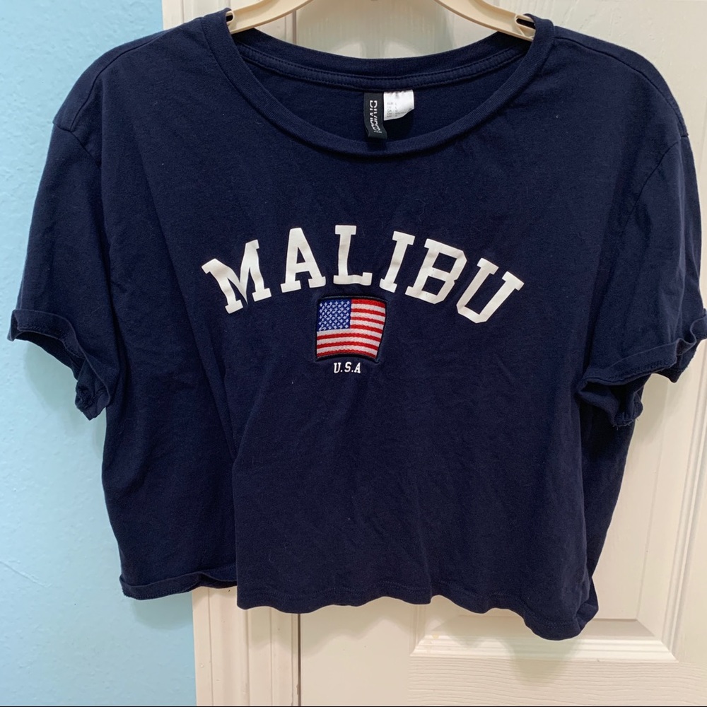 Malibu Navy Blue Cropped Top